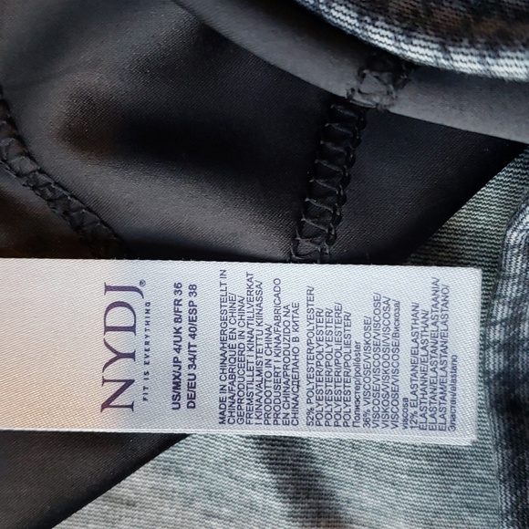 NYDJ Ponte Leggings Madison Gray Houndstooth Lift Tuck Size 4 - NWT - Picture 6 of 13